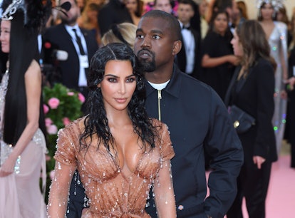 Kim Kardashian West and Kanye West arrive for the 2019 Met Gala celebrating Camp: Notes on Fashion a...