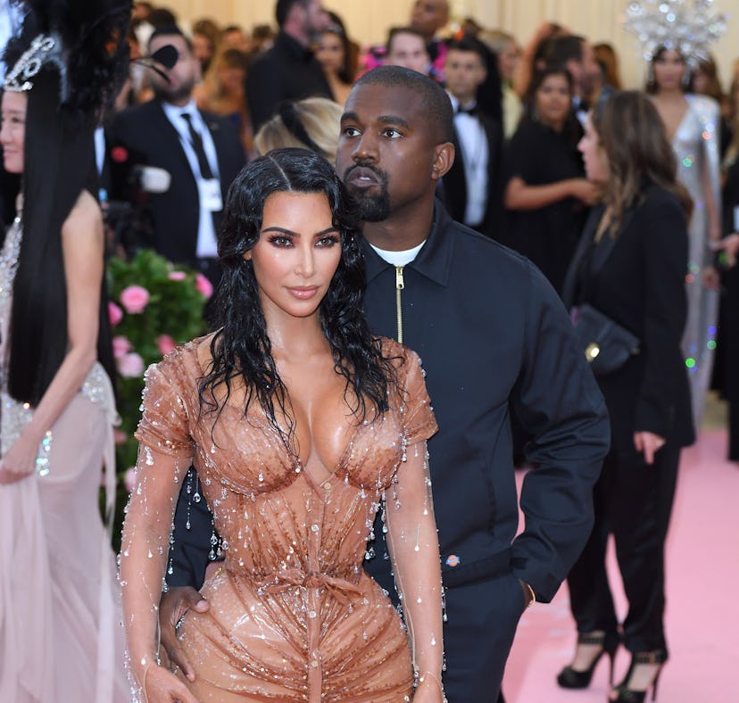 Kim Kardashian West and Kanye West arrive for the 2019 Met Gala celebrating Camp: Notes on Fashion a...