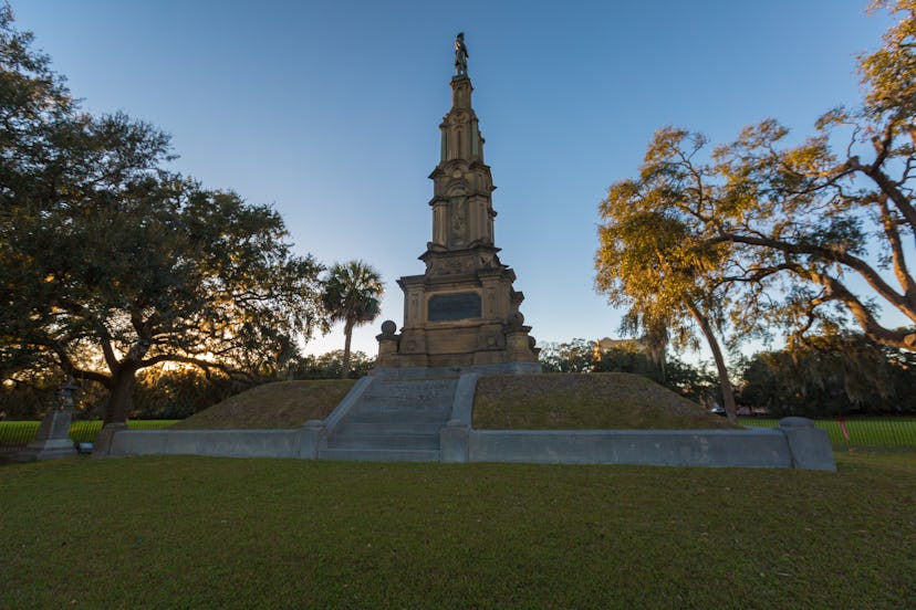 A Confederate war monument at Forsyth Park located in Savanna, Ga.