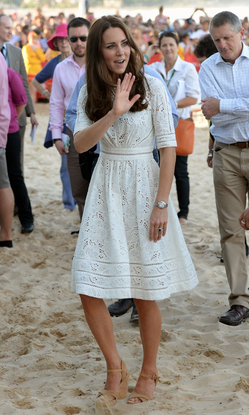 Kate Middleton on the beach in 2014.