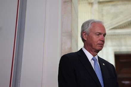 WASHINGTON, DC - JUNE 10: Sen. Ron Johnson (R-WI) listens during a news conference with Republican s...