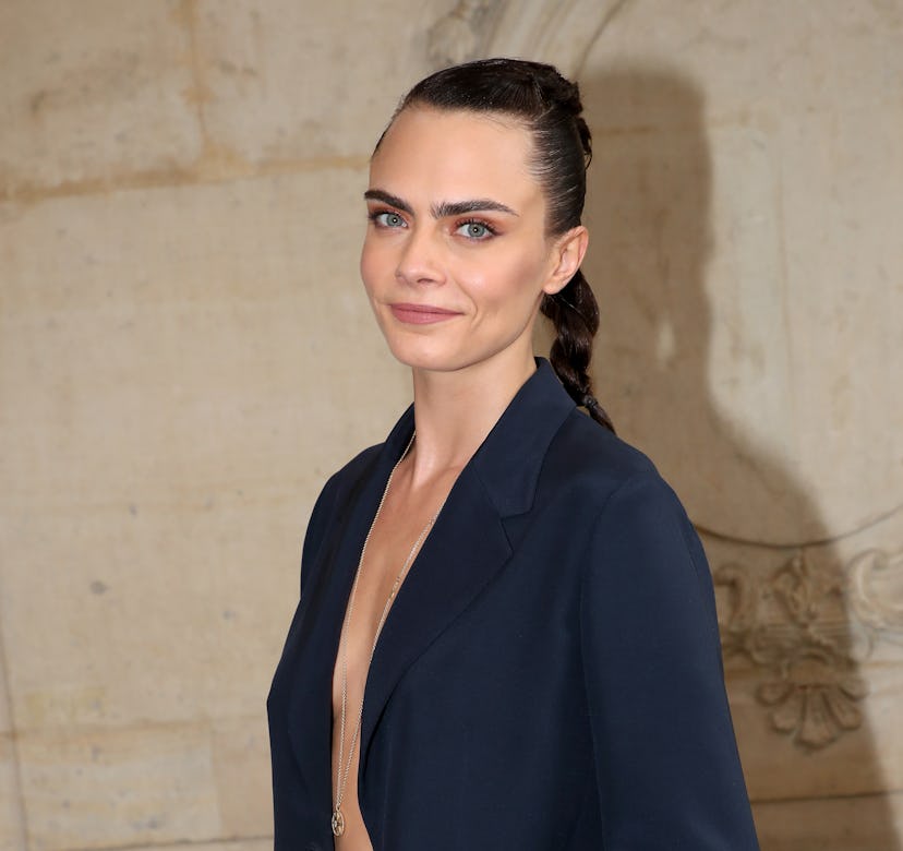 Cara Delevingne at the Christian Dior Haute Couture Fall/Winter 2021/2022 show in Paris, France in 2...