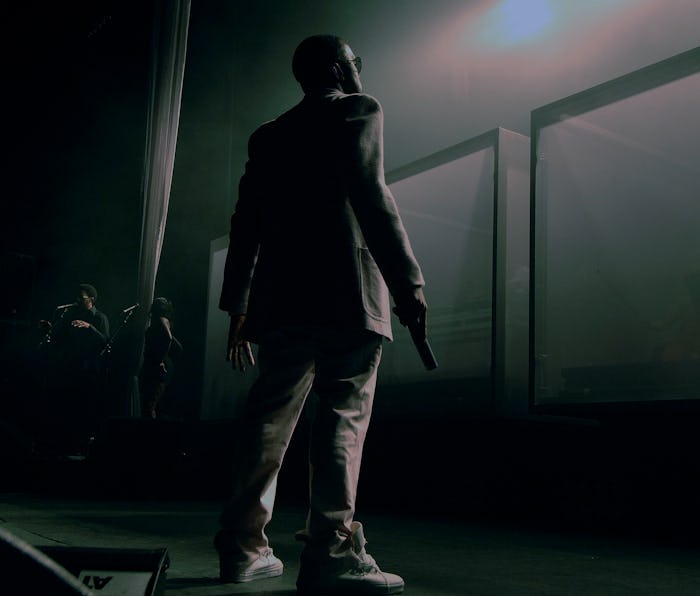 NEW YORK, NEW YORK--NOVEMBER 02: Kanye West performs on his "Touch The Sky" Tour at The Theater At ...