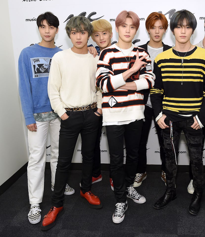 NEW YORK, NEW YORK - APRIL 19: NCT 127 visits Music Choice at Music Choice on April 19, 2019 in New ...