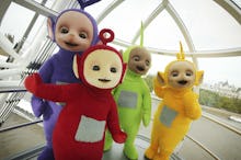 The Teletubbies take a trip on the London Eye to celebrate their 10th year on television.   (Photo b...