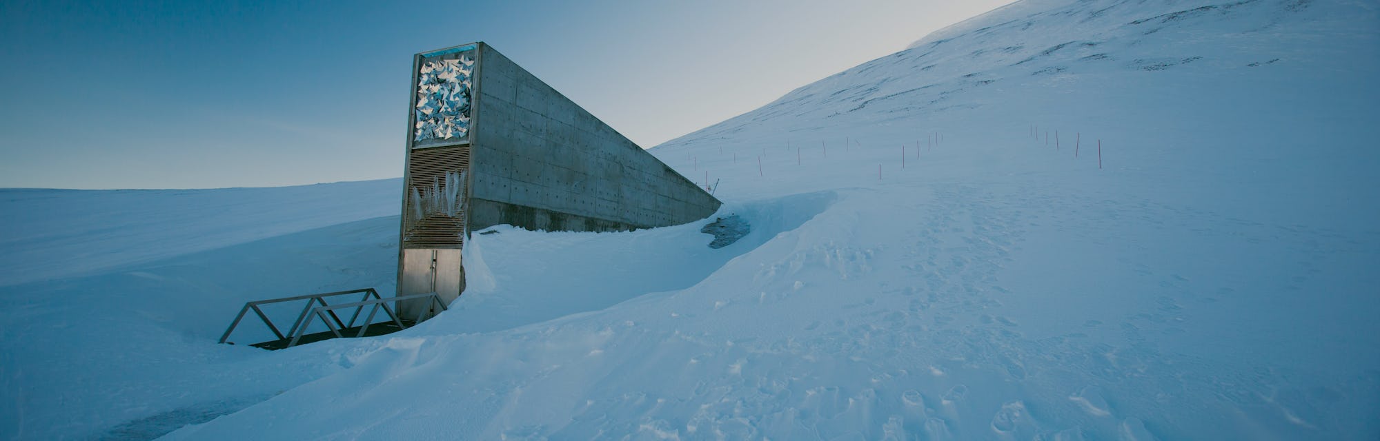 The entrance to the international gene bank Svalbard Global Seed Vault (SGSV) near Longyearbyen on S...