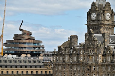 EDINBURGH, SCOTLAND - JUNE 04: A view of the newly built Ribbon Hotel on June 04, 2021 in Edinburgh,...