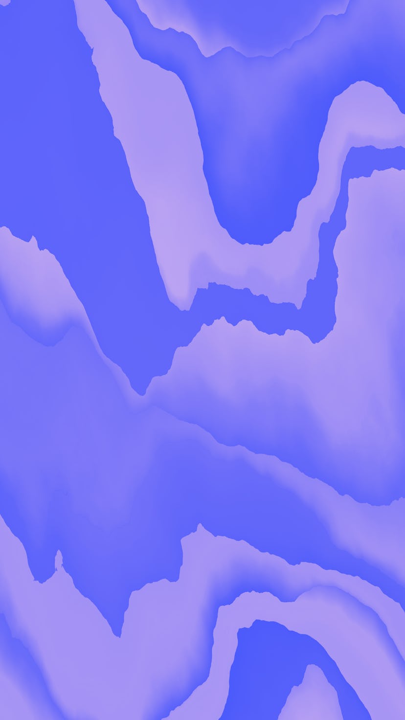 Mountainous terrain, distorted wave illustration
