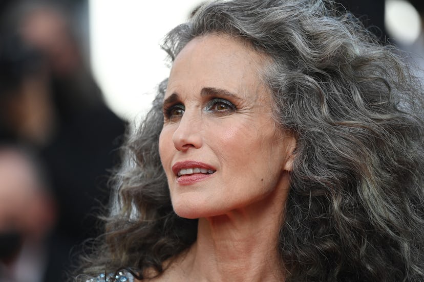 CANNES, FRANCE - JULY 06: Andie MacDowell attends the "Annette" screening and opening ceremony durin...