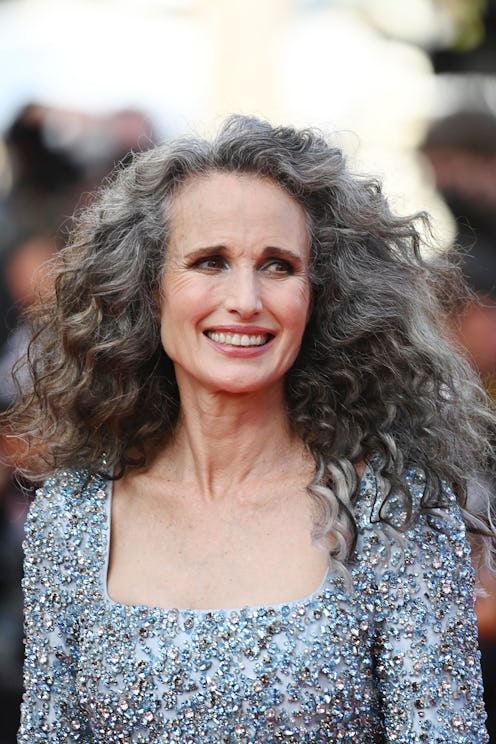 CANNES, FRANCE - JULY 06: Andie MacDowell attends the "Annette" screening and opening ceremony durin...