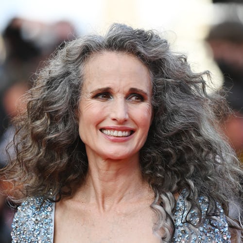 CANNES, FRANCE - JULY 06: Andie MacDowell attends the "Annette" screening and opening ceremony durin...