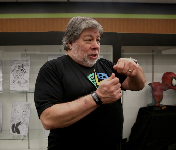 Steve Wozniak shows the Stan Lee museum set up at the first Silicon Valley Comic Con at the San Jos...