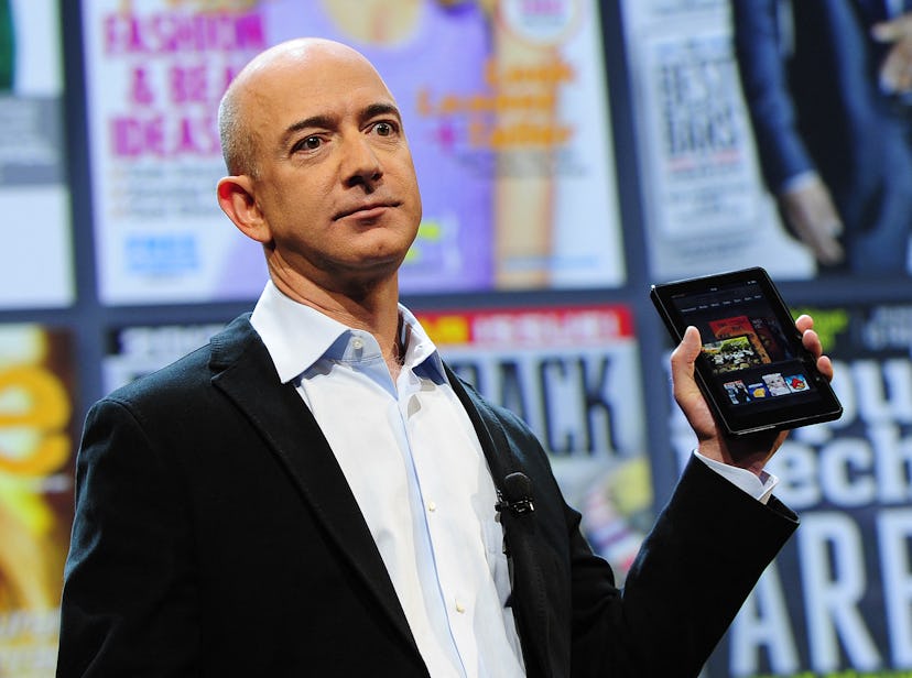 Amazon CEO Jeff Bezos introduces the new Kindle Fire tablet in New York, on September 28, 2011. The ...