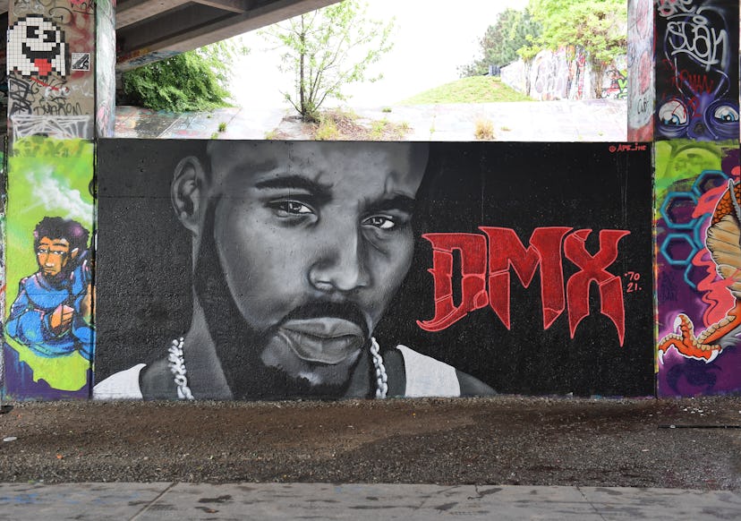 ATLANTA, GEORGIA - APRIL 10: Armondo Monoletti's mural of rapper DMX is displayed along the Atlanta ...