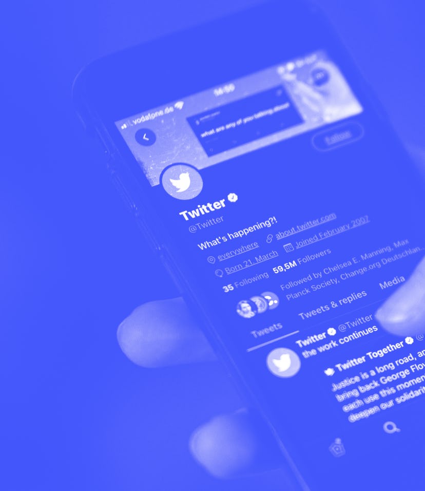 24 April 2021, Berlin: A smartphone screen shows the timeline in the Twitter app. Twitter is putting...