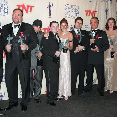 (Original Caption) The cast of the TV series, 'The Sopranos'. (Photo by Frank Trapper/Corbis via Get...