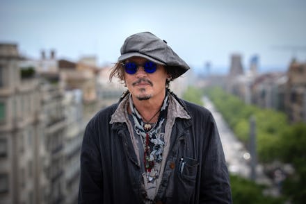 BARCELONA ,SPAIN - APRIL 16: Actor Johnny Depp poses after the press conference to present the film ...