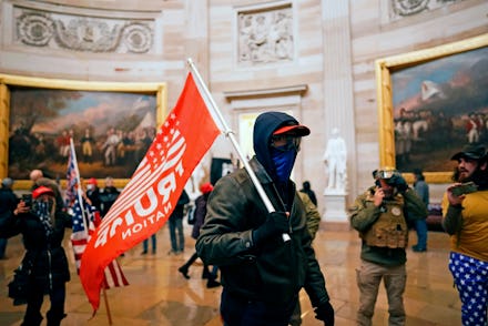 WASHINGTON, DC - JANUARY 06: Protesters gather storm the Capitol and halt a joint session of the 117...