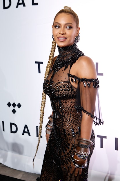Beyonce attends the TIDAL's Second Annual Philanthropic Festival in a black gown at Barclays Center ...