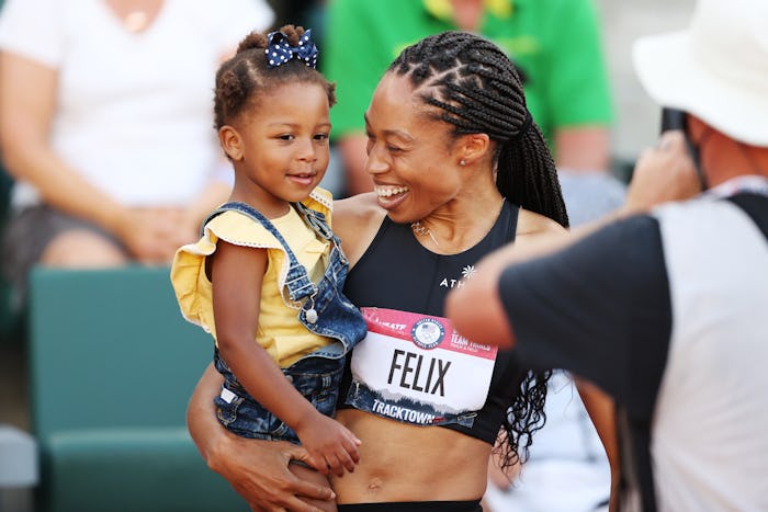 Allyson Felix had a lovely reunion with her daughter.