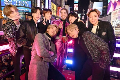 BTS and Post Malone attend Dick Clark's New Year's Rockin' Eve With Ryan Seacrest 2020. 