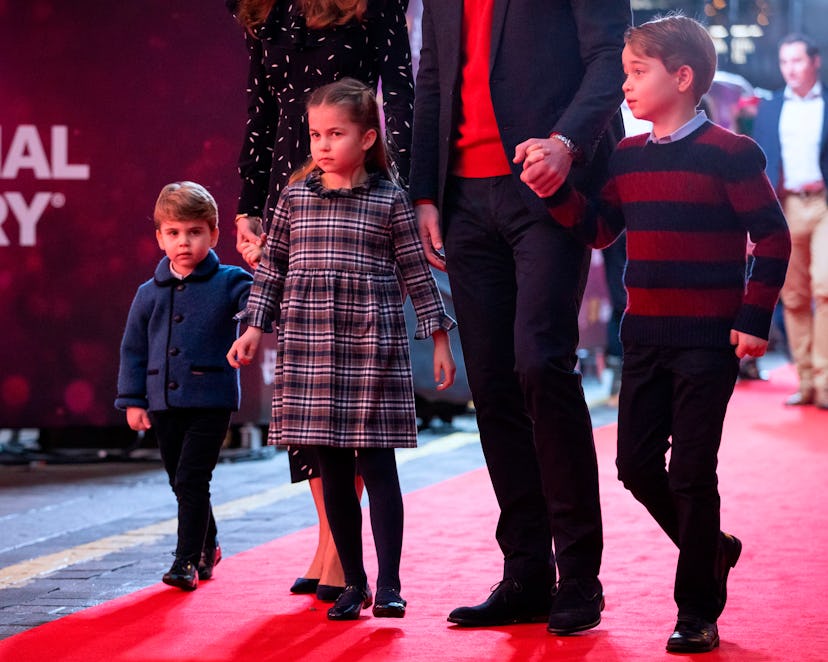 Prince George, Prince Louis, and Princess Charlotte on the red carpet.