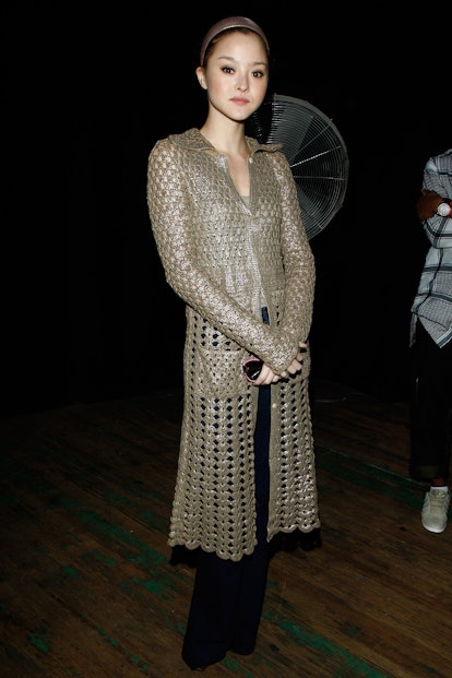 NEW YORK - SEPTEMBER 13:  Actress Devon Aoki backstage before the Y-3 Spring 2010 Fashion Show at th...