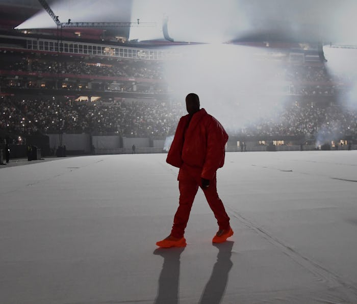 ATLANTA, GEORGIA - JULY 22: Kanye West is seen at ‘DONDA by Kanye West’ listening event at Mercedes-...