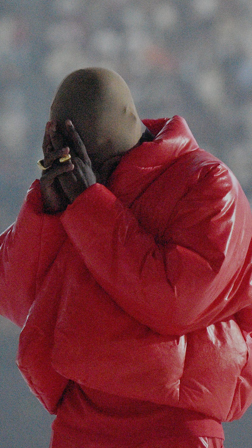 ATLANTA, GEORGIA - JULY 22: Kanye West is seen at ‘DONDA by Kanye West’ listening event at Mercedes-...