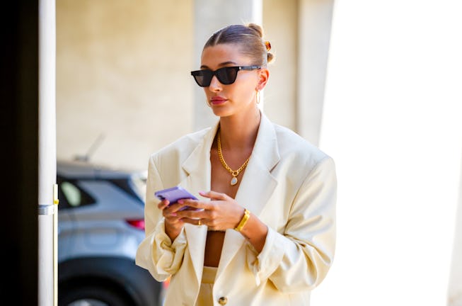 LOS ANGELES, CALIFORNIA - JULY 06: Hailey Bieber is seen on July 06, 2021 in Los Angeles, California...