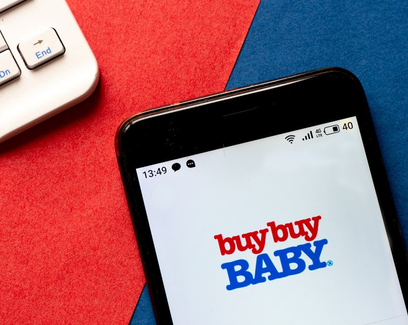 UKRAINE - 2020/05/01: In this photo illustration an e-commerce buybuy Baby logo is seen displayed on...