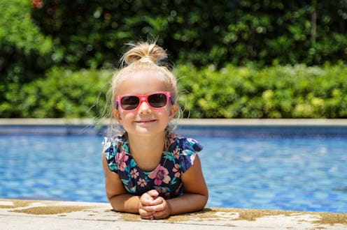 young girl at the pool