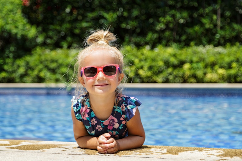 young girl at the pool 