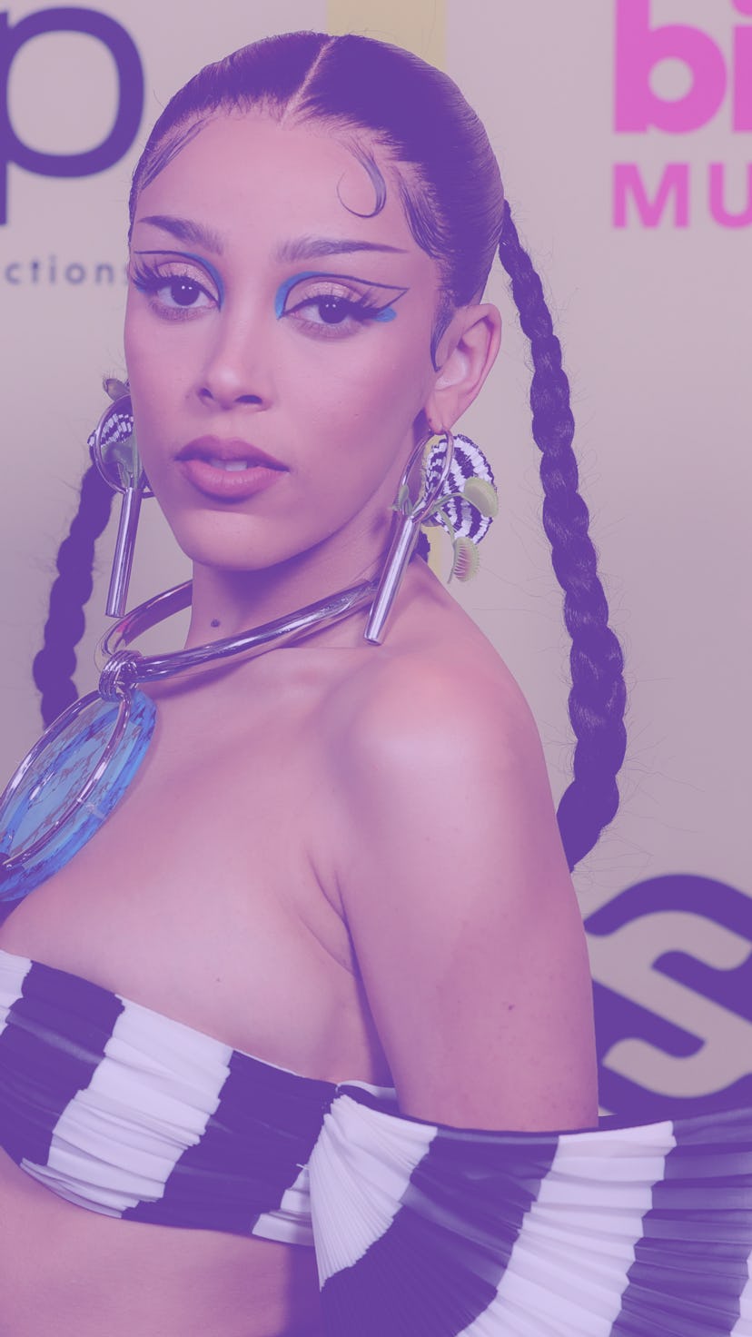 LOS ANGELES, CALIFORNIA - MAY 23: In this image released on May 23, Doja Cat poses backstage for the...