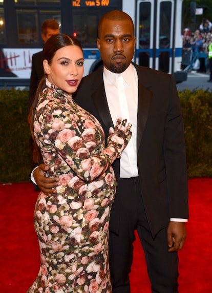 NEW YORK, NY - MAY 06:  Kim Kardashian and Kanye West attend the Costume Institute Gala for the "PUN...