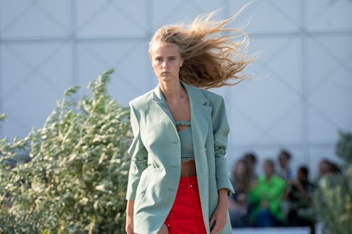 Ganni Spring 2022 offered a new way to dress for staying home, with whimsical prints, bright colors,...