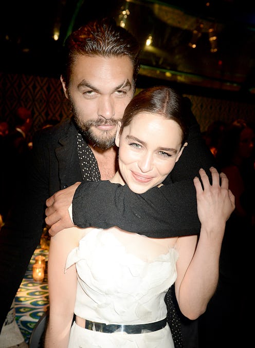 LOS ANGELES, CA - SEPTEMBER 22: Actors Jason Momoa and Emilia Clarke attend HBO's official Emmy afte...
