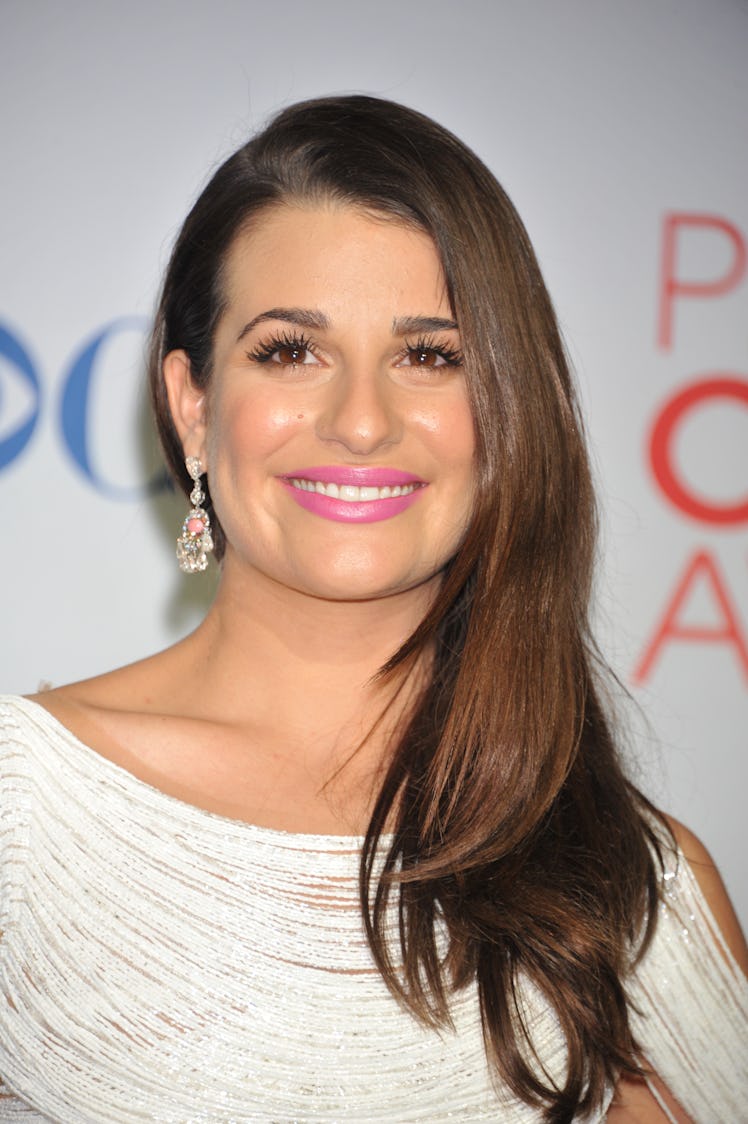 Actress Lea Michele poses with Favorite TV Comedy Actress Award for "Glee" in the press room at the ...
