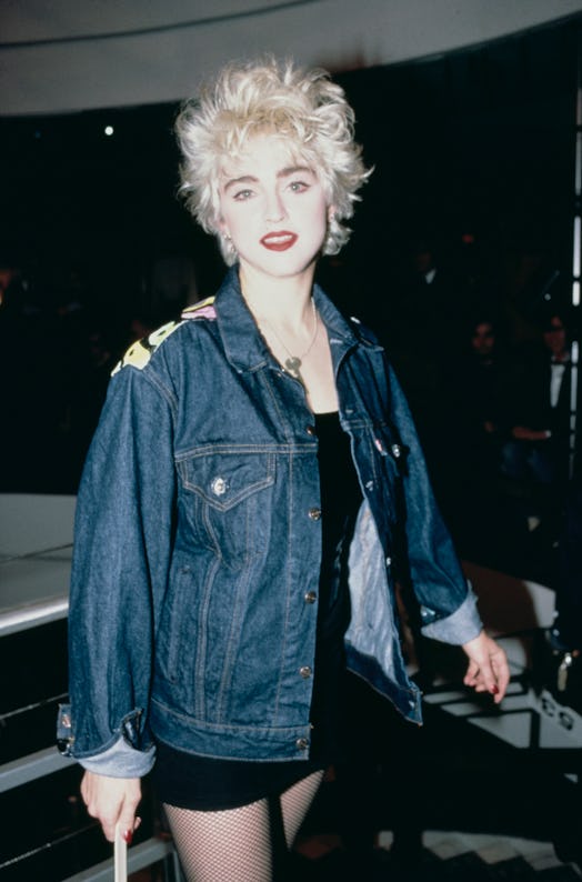 American singer and actress Madonna takes part in a celebrity fashion show at Barneys clothing store...