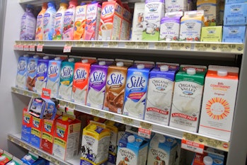 Shelves of lactose free milk for sale inside the Publix grocery store at Marco Island. (Photo by: Je...