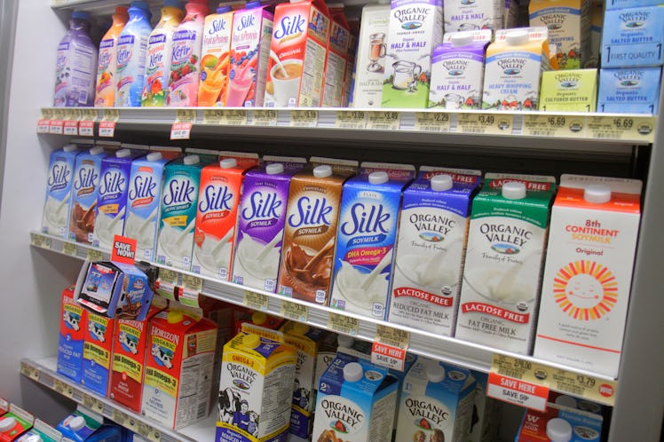 Shelves of lactose free milk for sale inside the Publix grocery store at Marco Island. (Photo by: Je...