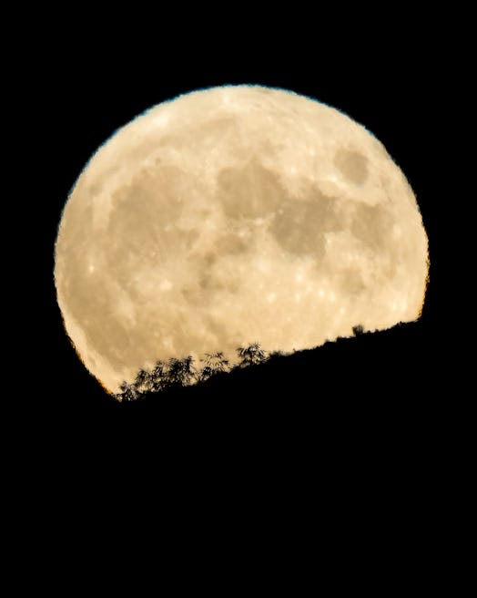Boise, ID, USA - July 23, 2021: July full moon also known as Buck Moon rises over Boise Idaho sky in...