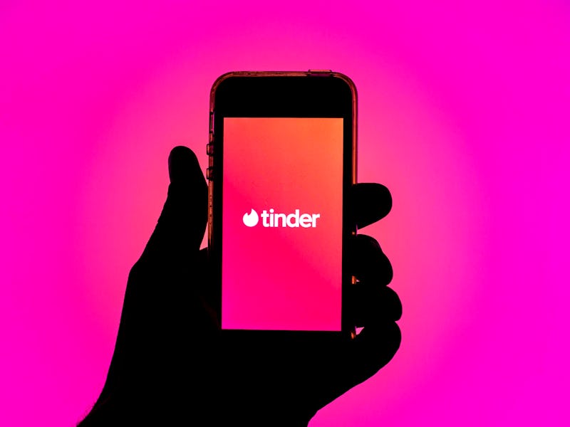 SPAIN - 2021/03/30: In this photo illustration, the Tinder app seen displayed on a smartphone screen...