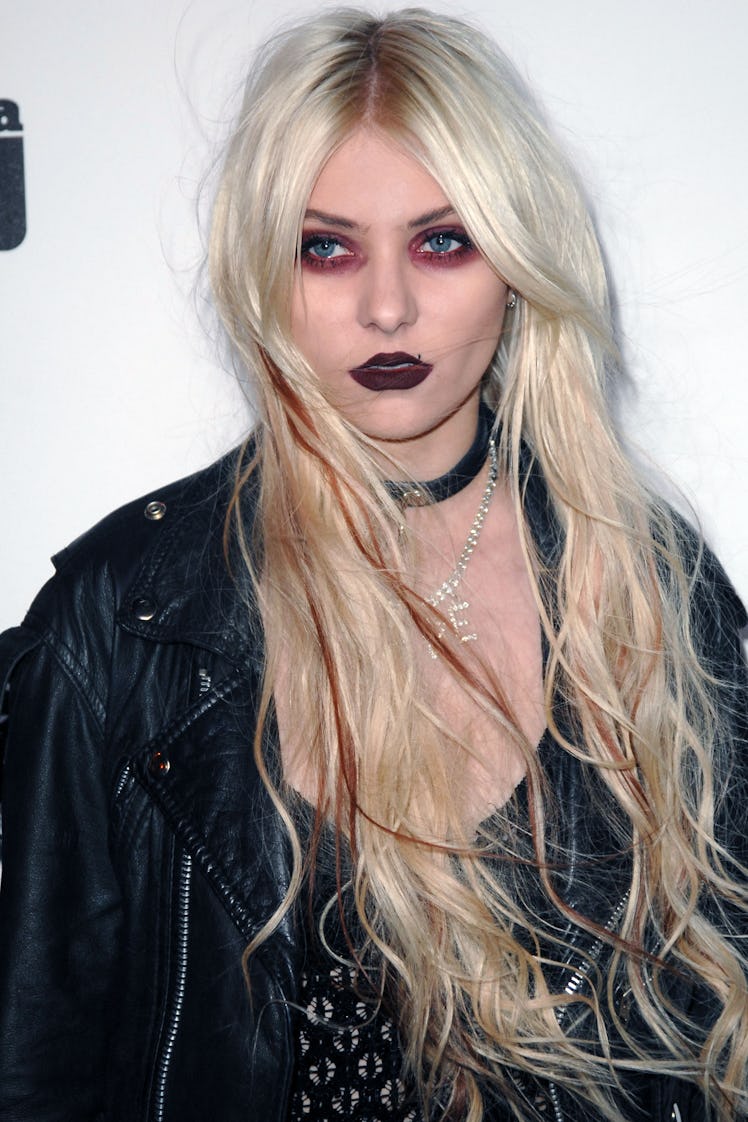 Taylor Momsen of Gossip Girl and The Pretty Reckless wears a modern take on punk makeup, including b...