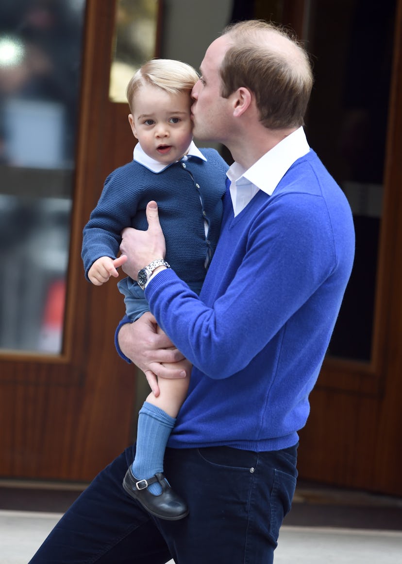 Prince George meets his baby sister.