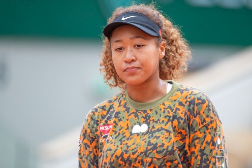 PARIS, FRANCE May 26. Naomi Osaka of Japan during practice on Court Philippe-Chatrier in preparation...