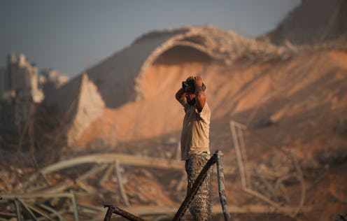 BEIRUT, LEBANON - AUGUST 07: A view of damaged site is seen as search and rescue operations continue...