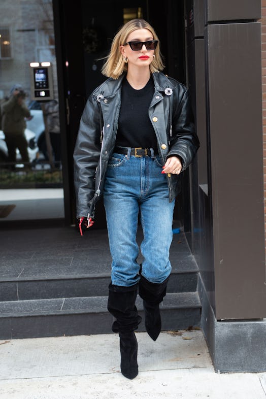 Hailey Bieber is seen in New York City in February 2020. 