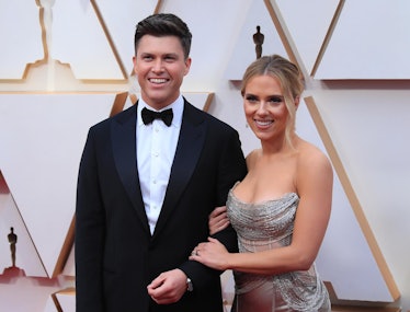 LOS ANGELES, Feb. 9, 2020 -- Scarlett Johansson R and Colin Jost arrive for the red carpet of the 92...