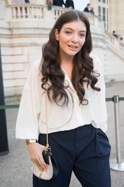 PARIS, FRANCE - MARCH 08: Pop singer Lorde wears all Chloe at the Chloe show on day 6 of Paris Colle...